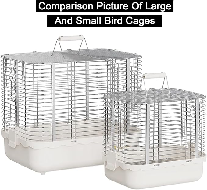 Bird Carrier Travel Cage Parakeet, Portable Outdoor Bird Cage Indoor Bird Aviary for Parrots, Canaries, Lovebirds, Quakers(Small(Brown))