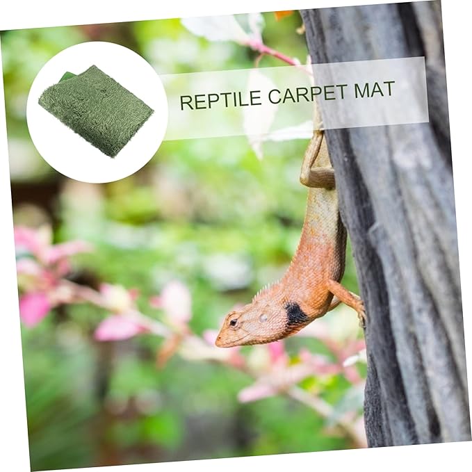 Mipcase 2pcs Moss Reptile Carpet Liner for Terrarium Bedding Breathable Reptile Habitat Pad for Turtles Snakes and Lizards and Washable Cushion for Clean Environment