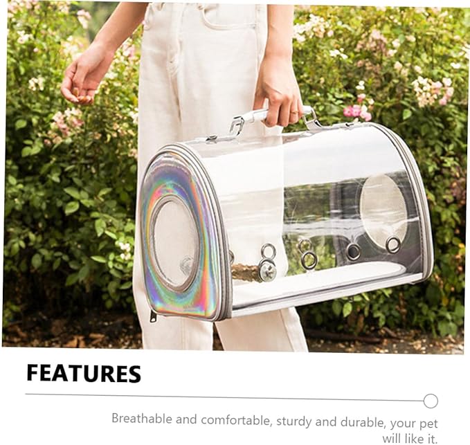 Kisangel Parrot Carrier Bag Shoulder Strap Portable Outdoor Birds Carrying Container for Travel Crossbody Use and Pet Interaction