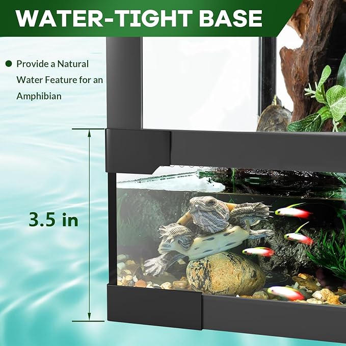 GarveeHome 50 gal Reptile Glass Terrarium, 36 in x 18 in x 18 in with Top & Side Screen Ventilation Reptile Terrarium, Double Hinge Door & Anti Escape Reptile Tank for Lizard Tortoise Snake