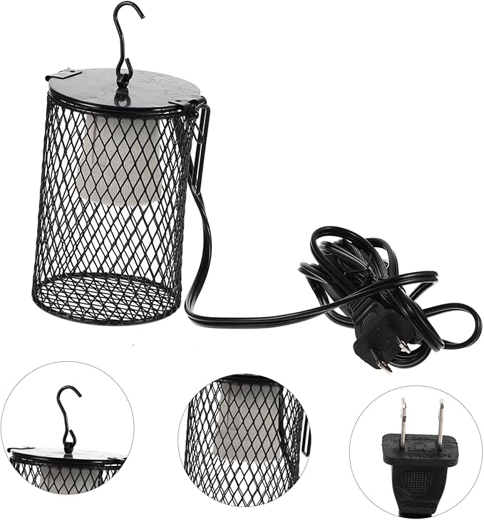 Reptile Scald Lamp Shade for Heating Lamp Easy Installation Incubator Cage Accessory Protects Pets from Burns Suitable for Reptile Tanks and Parrot Cages US Plug