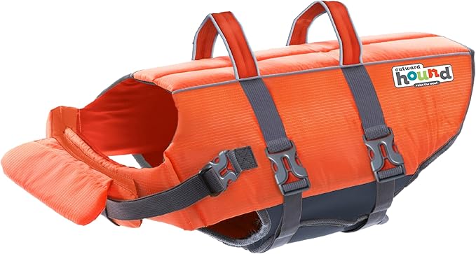 Outward Hound Granby Splash Orange Dog Life Jacket, XL