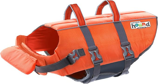 Outward Hound Granby Splash Orange Dog Life Jacket, XL