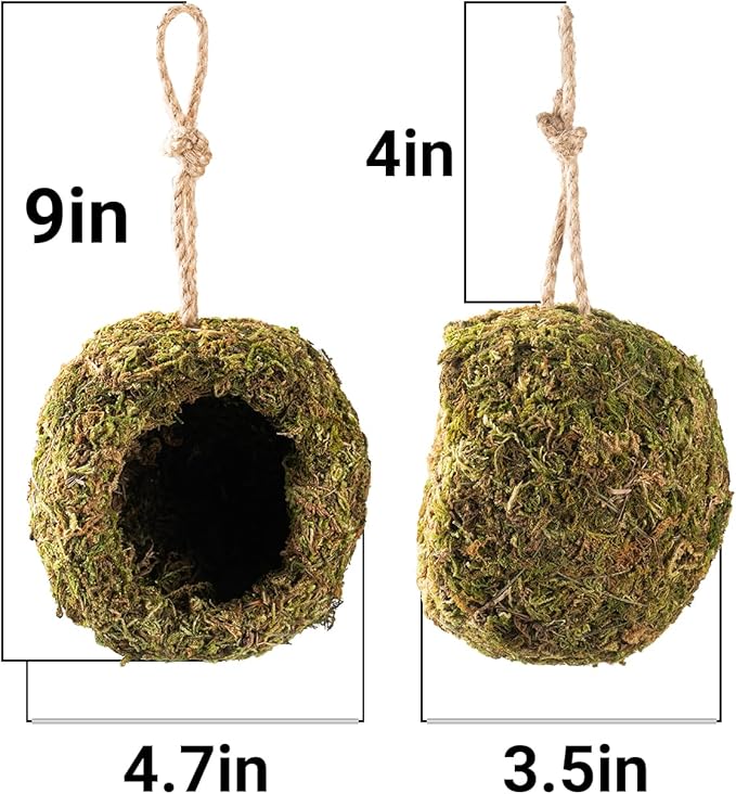 Handmade Crested Gecko Tank Accessories – Bearded Dragon Accessories, Reptile Hideout, Hermit Crab and Small Reptile Habitat 4.7×3.5×9in