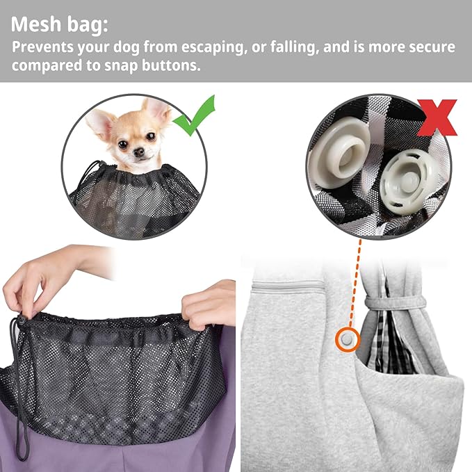 CUBY Dog and Cat Sling Carrier - Hands Free Adjustable Small Pet Sling - Soft Pouch and Tote Design - Suitable for Puppy, Small Dogs Cats Outdoor