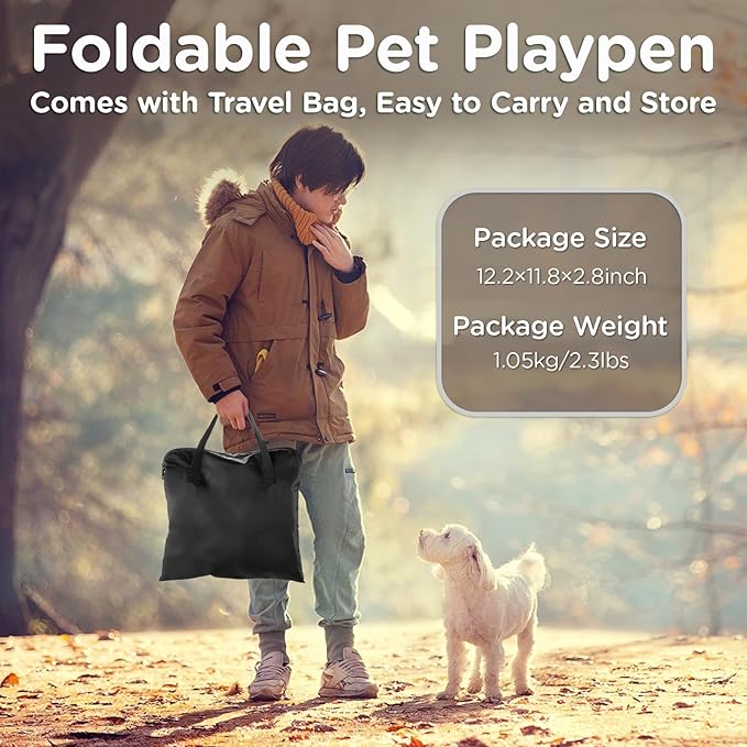 Paw Ballet Foldable Pet Kitten Playpen, Upgrade Waterproof Portable Cat Dog Playpen Kennel Tent for Small Dog Cat, Retractable Shade Cover, Indoor Outdoor Use for Small Pet.