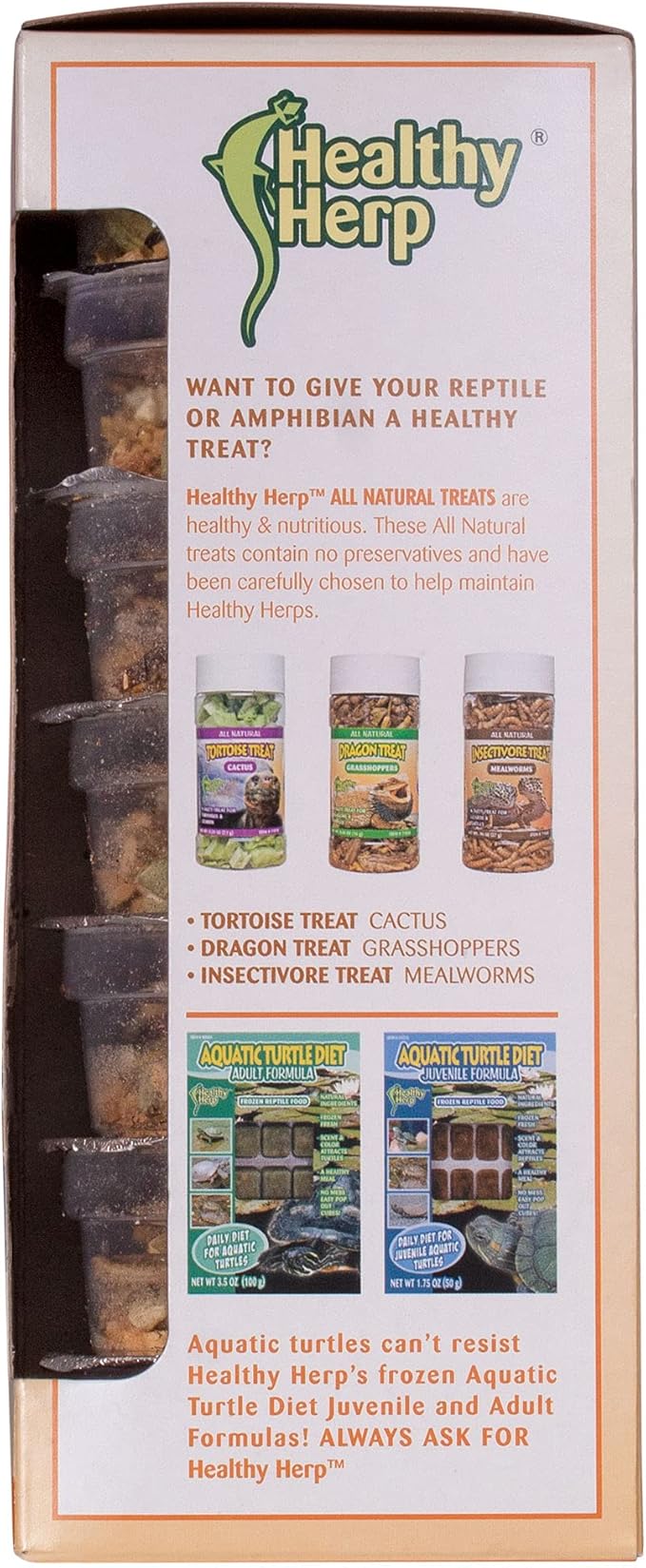 Healthy Herp Bearded Dragon Food Instant Meal for Reptiles - Nutritious Bearded Dragon Accessories, Bearded Dragon Food - Made in USA - for Box Turtles, Lizards, Tortoises - 7 x 0.2 oz (5.7g) Cups