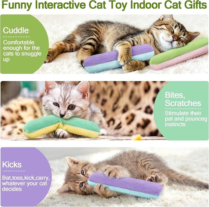 Retro Shaw Refillable Catnip Cat Toys Pillows, for Indoor Cats Kicker, 3PCS - Image 4