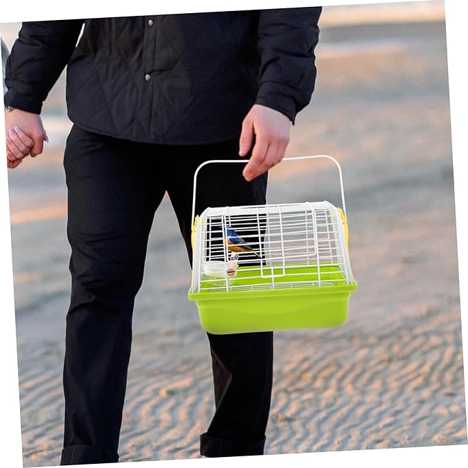 POPETPOP 1 Set Portable Parrot Travel Cage with Comfortable Handle Breathable Design for Birds for Parakeets and Cockatiels Convenient for Travel and Outdoor Use