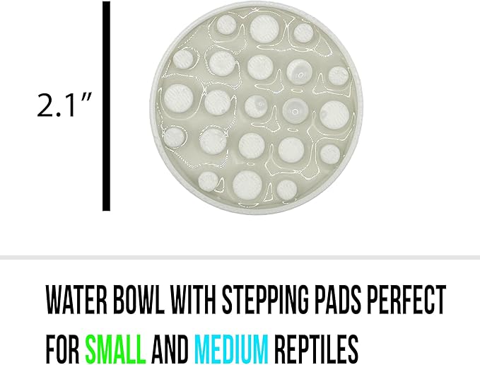 Leopard Gecko Water Bowl - Walkable Water Bowl - Tarantula Water Bowl (Pure White)