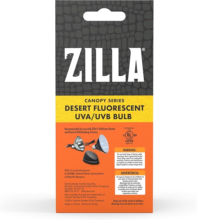 Zilla Canopy Series Fluorescent UVB/UVA Bulbs Desert 20 W, 3.875 IN, White