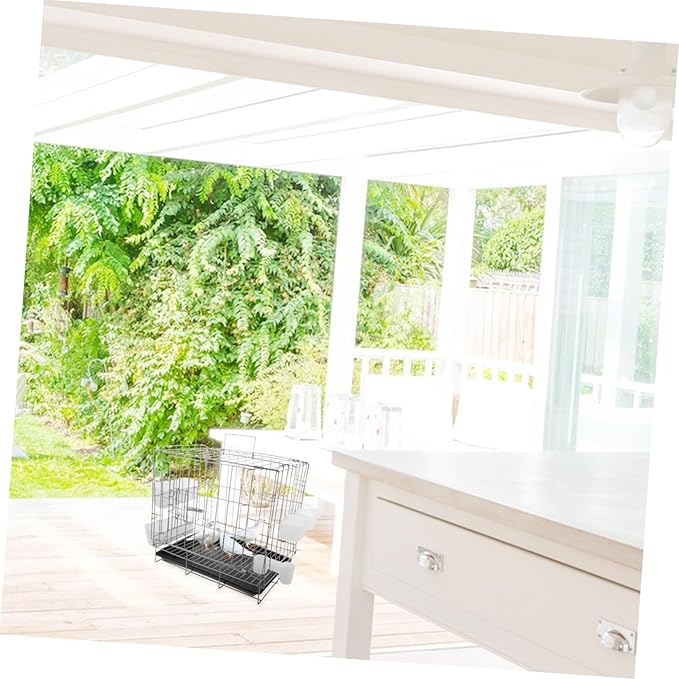 POPETPOP Parrot Portable Breeding Cage Removable Tray and Feeder for Pigeons Canaries Cockatiels and Lovebirds Easy to Clean and Transport