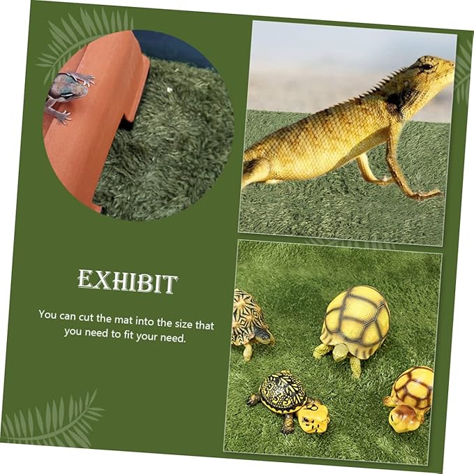 Household Reptile Carpet Mat Comfortable Fake Moss Bedding for Terrarium Non-Adhesive Substrate for Lizards Snakes and Tortoises