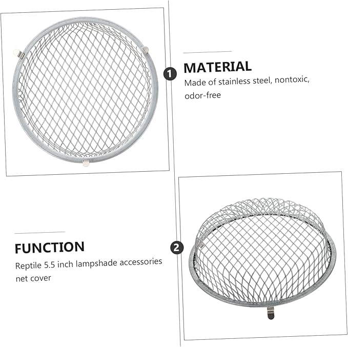 FOMIYES 2pcs Reptile Heating Lamp Mesh Cover Scalding Lampshade for Turtles Snakes and Lizards Easy to Install Efficient Heat Dissipation for