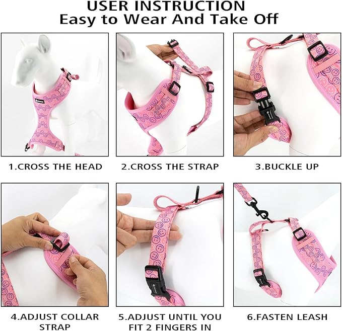 Dog Cat Harness and Leash Set, Puppia Soft Mesh Padded and Adjustable Puppy Vest Cute Dog Clothes Escape Proof Easy Walk Pet Accessories (Honeybee, M (Neck 13.4"-16.5"; Chest 17.7"-23"))