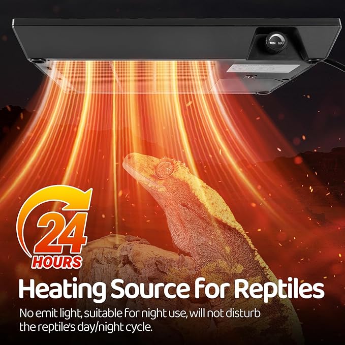 Oiibo Reptile Heating Panel Temperature Adjustable Reptile Heat Panel for Terrariums, Energy Efficient & Non-Light Heater for Reptiles, Snakes, Crested Gecko,Turtles,Leoparaand Amphibians