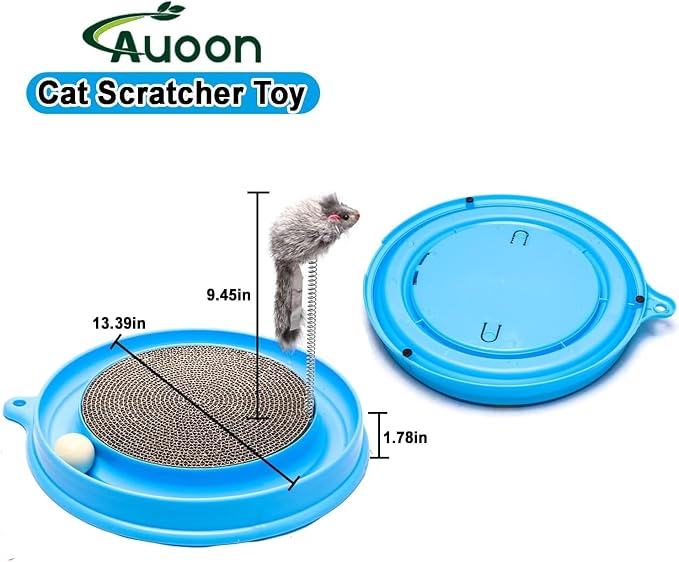 AUOON Cat Scratcher Toy with Ball Track for Indoor Cats Kittens, Milk Shake - Image 5