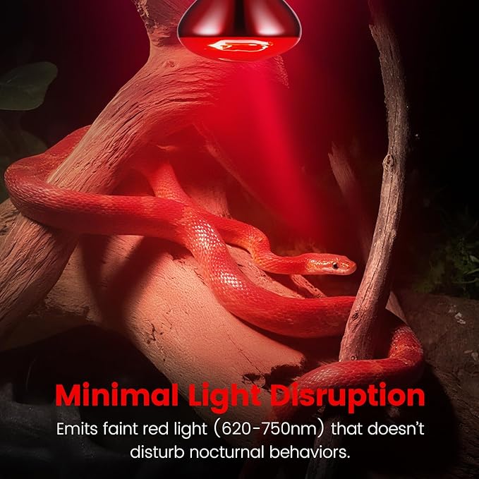 2-Pack 150W Infrared Heat Lamp - Reptile Heat Emitter, Red Heat Bulb for Chicked, Snake & Leopard Gecko, E26 Base