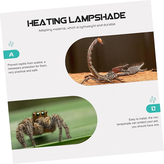 Toyvian 1Pc Reptile Heating Lamp Cover Durable Lampshade for Bulbs for Snakes Lizards Turtles and Frogs US Plug