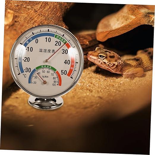 Reptile Terrarium Thermohygrometer Dial Temp Humidity Gauge for Tanks Easy to Read Space-Saving