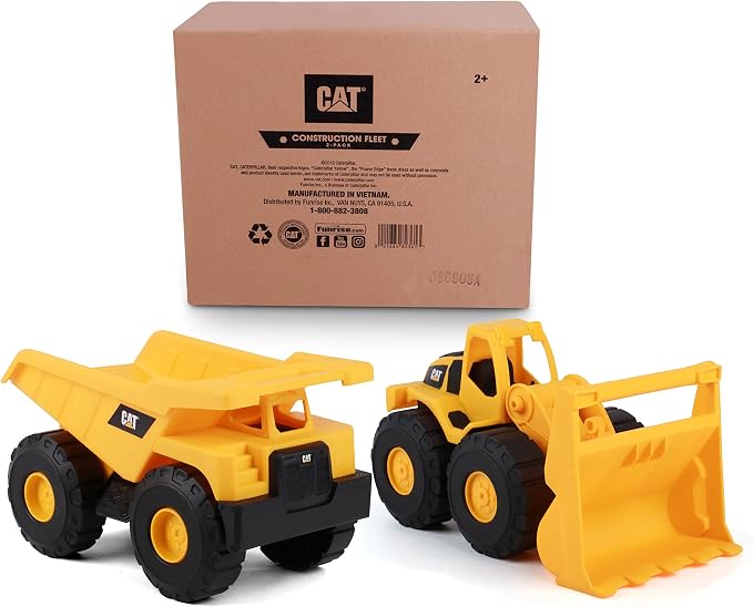 CAT Construction Toys, 2 Pack 10" Construction Fleet Toy Trucks with Articulated Parts, Fun and Durable for Indoor/Outdoor Use, Ages 2+ - Image 8