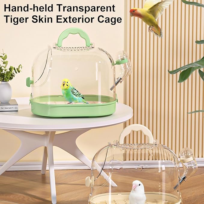Clear Bird Cage for Travel Outdoor Bird Carriers Cage Ventilated Bird Parrots Travel Carriers Cage for Transport