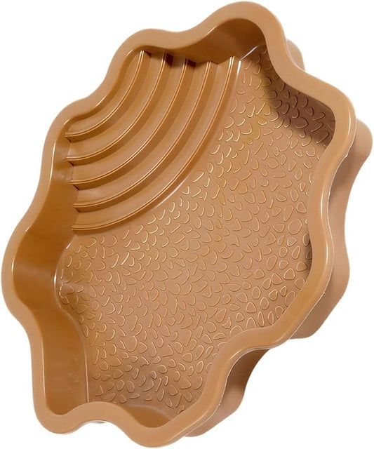 Reptile Bathing Tub with Non-Slip Surface and Entry Ramp for Easy Small Animal Soaking Container