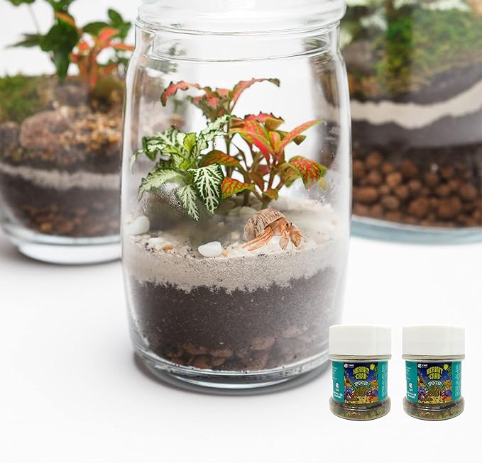 Needzo Hermit Crab Food Bottles for Refill, All in One Natural Supplies and Habitat Necessities for Crabs, Two Ounces Each, 2 Pack