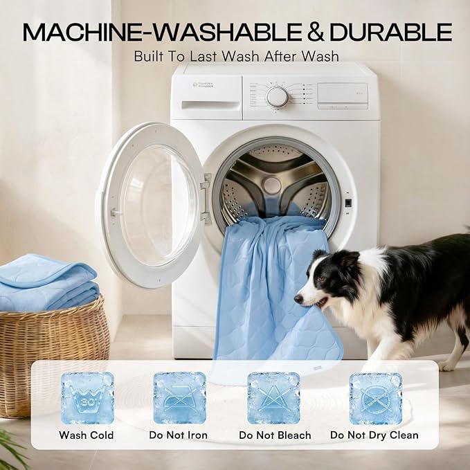Luciphia Waterproof Cooling Mat for Dogs Couch Cover Q-MAX>0.5, Leakproof Pet Pad Non-Slip Throw Blanket for Cat Puppy Crate Bed Protector Outdoor (Light Blue, 60x80 inches)