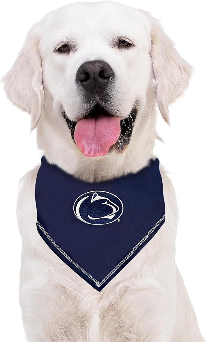 Pets First NCAA Penn State Nittany Lions TIE Bandana, Size Small/Medium. Dog Bandana Scarf Bib for Pet Cat Dog. The Ultimate Game-Day, Party Bandana