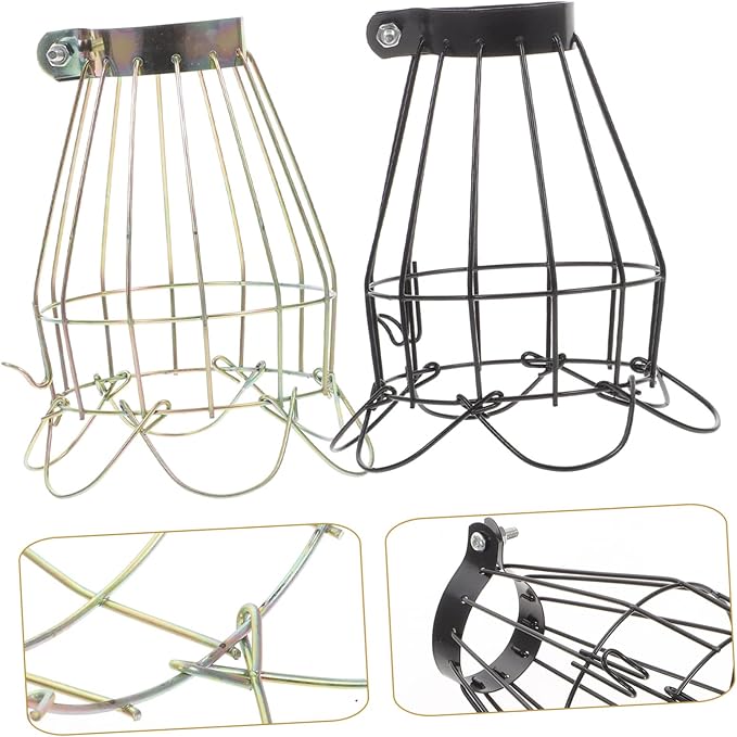 SUPVOX 2pcs Reptile Heat Lamp Cover Durable Non-scalding Mesh Shade for Reptile Tanks Efficient Heat Dissipation Compact Design with Screws for Lizards and Snakes