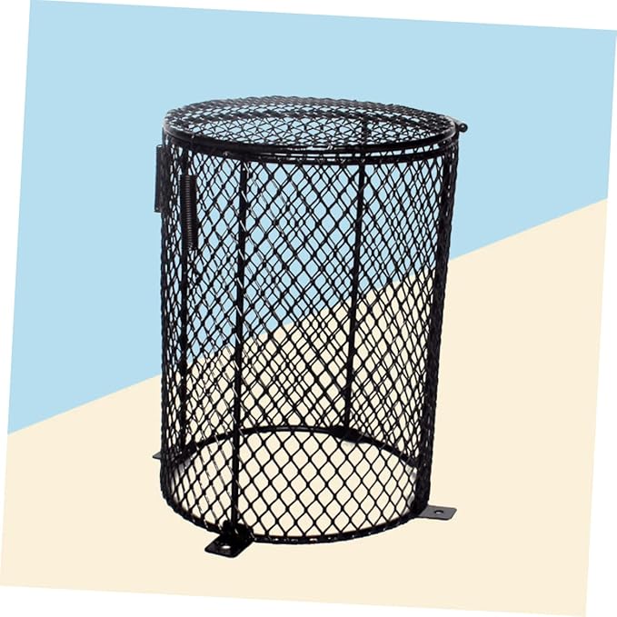 Pet Reptile Scald Lamp Shade Round Heating Guard for Daytime Light Protects Reptiles and Poultry Easy Installation for Terrarium and Amphibian Care Black