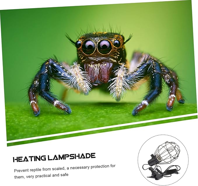 Luxshiny 1Pc Reptile Basking Light Lampshade Durable Scald Cover for Bulbs Easy to Use Fixture for Reptile Cage Supplies US Plug Compatible