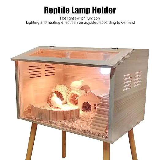 Reptile Ceramic Heat Lamp Holder E27 Socket – Adjustable Heat Light Fixture for Lizard, Tortoise, Snake & Amphibians – High Temperature, Universal | Lamp Base for Terrarium (US Plug 120V)