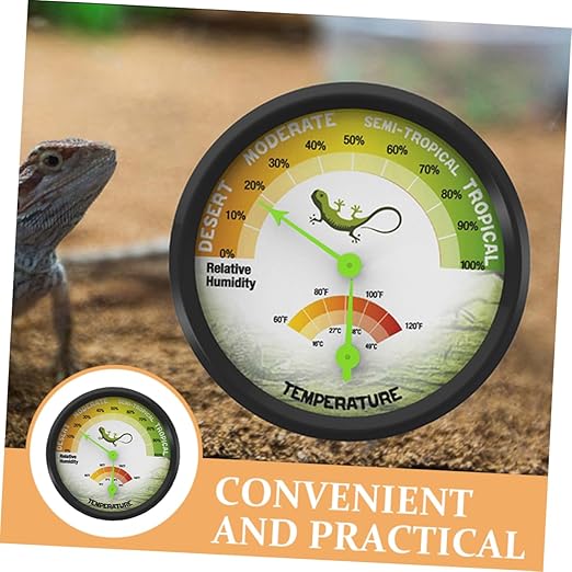 High Precision Mechanical Thermometer Hygrometer for Reptile Tank Battery Temperature Humidity Measuring Device for Turtle Lizard Enclosures Durable and Easy to Read