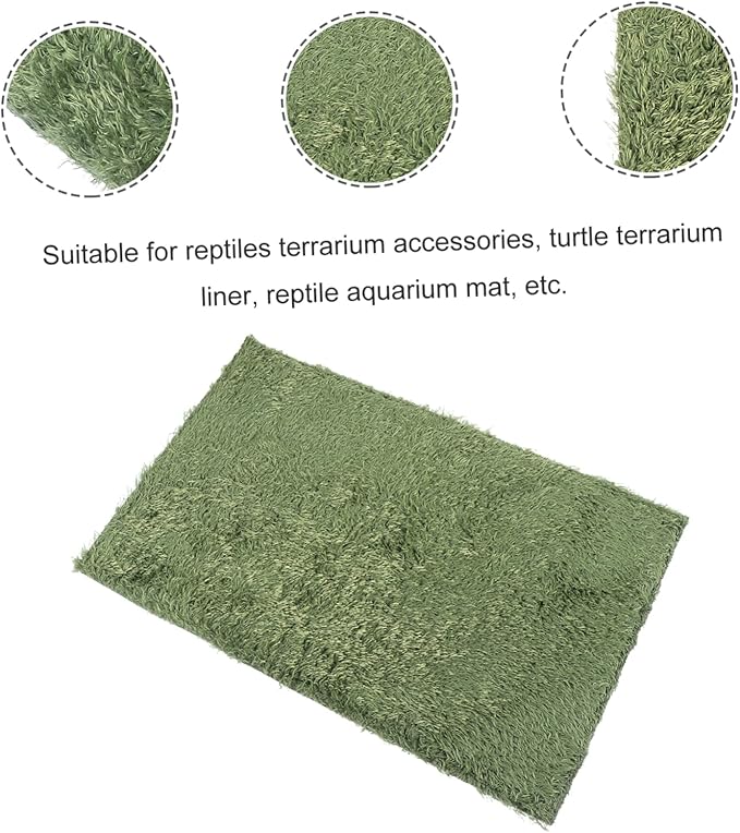 TOYANDONA 2Pcs Moss Reptile Carpet Substrate Liner for Terrarium Durable and Washable Habitat Mat for Snakes Lizards Turtles and Amphibians for Bearded Dragon and Crested Gecko