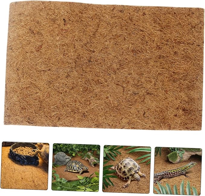 Coconut Fiber Reptile Carpet Turtle Bedding Lizard Tank Accessories Thermal Insulation Pad for Tortoise Substrate Easy Cleaning Soft Mat for Reptile Terrarium
