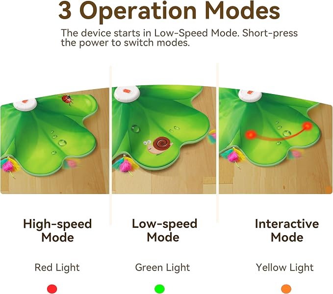FEELNEEDY Rechargeable Cat Toys, 2 in 1 Hide and Seek Game Interactive Cat Toy, Movable LED Red Dot, Moving Concealed Feathers, Durable Exercise Toys for Indoor Cats, Bored Adult Cats Wand Toy - Image 3