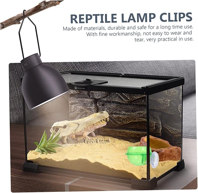 BESPORTBLE 10PCS Adjustable Reptile Lampshade Clips Iron Fixation Clamps Compatible 5.5 and 8.5 Light Covers for Crawling Pets