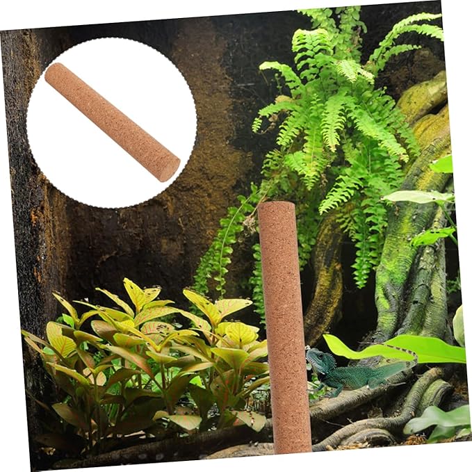 Kisangel Cork Climbing Stick for Reptiles Decoration for Lizards Frogs Small Pets Relief Exercise for Terrariums Tanks