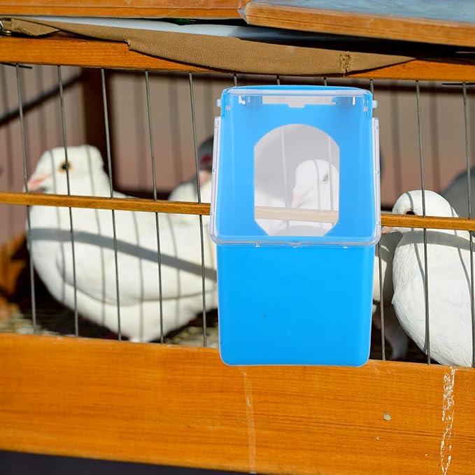 FRCOLOR Pigeon Feeders 8 Pcs Hanging Bird Feeder and Water Combo for Pigeons and Parrots Easy Clean Plastic Food Container Pet Cage Supply