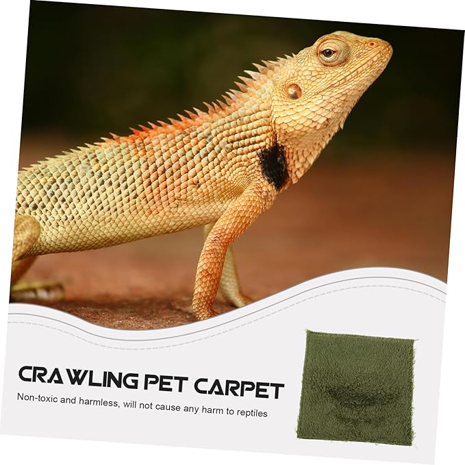Kisangel Reptile Carpet Terrarium Mat for Lizard Snake Turtle Soft Substrate Bedding Xin Liner for Reptile Cage Accessories Easy to Clean Safe for Pets