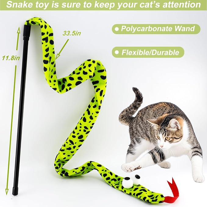 Interactive Cat Toy Wand with Catnip Mouse, Cat Teaser Wand Rainbow String for Bored Indoor Adult Cats and Kittens (5 Pack) - Image 5