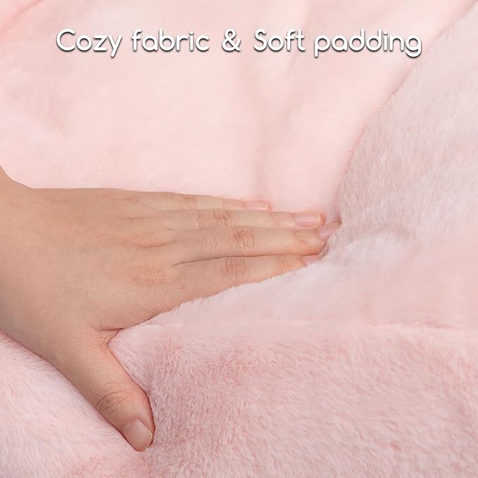Hollypet Fluffy Dog Cat Bed Pet Couch Beds Plush Soft Warming Washable Puppy Bed for Small Medium Dogs and Large Cats, Pink, 24" L x 18" W x 10" Th