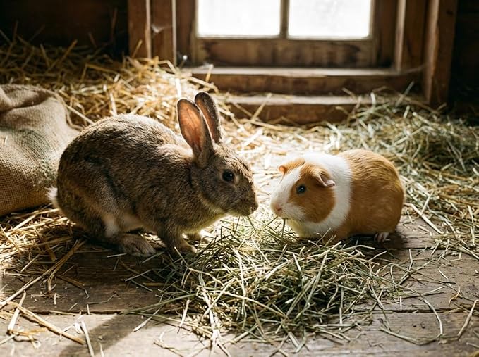 Timothy and Alfalfa Hay for Rabbits, Guinea Pigs and Hamsters, 60/40 Blend, Six 1 lb Bags, Natural Small Animal Forage, Montana Valley Hay, High Fiber Digestive Support For Daily Feeding Use