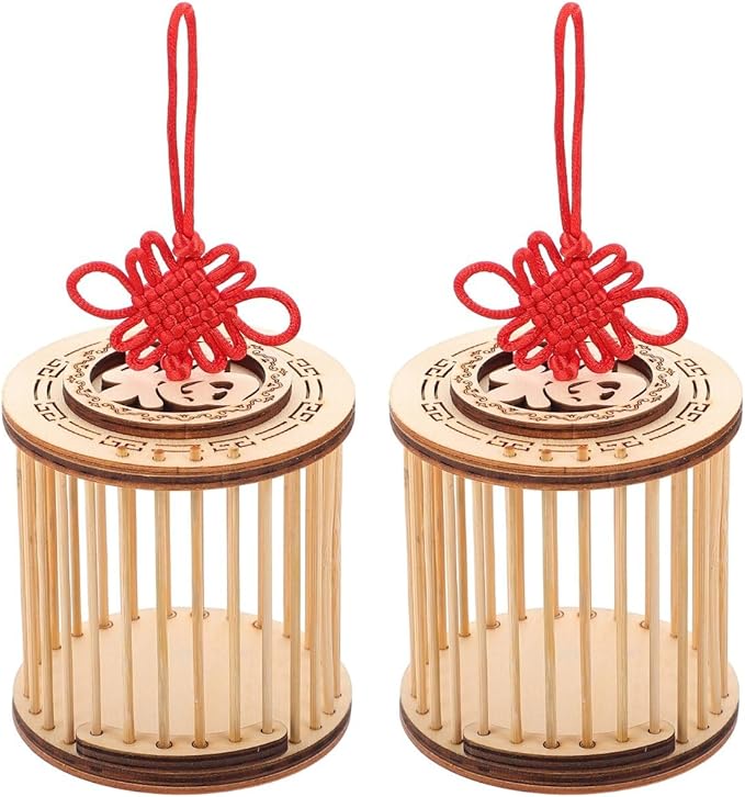 Mipcase Grasshopper Cage 2 Pack Lightweight Wooden Breeding Habitat for Crickets Small Pets Portable Outdoor Exploration Science Learning