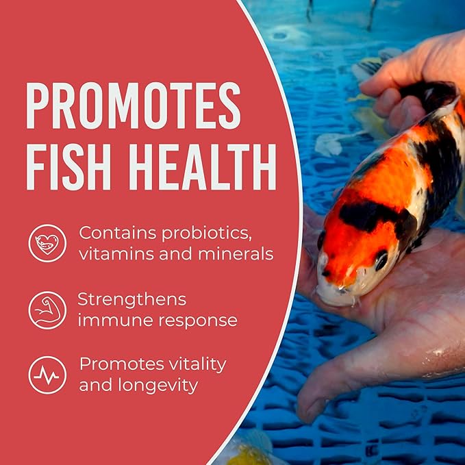Blue Ridge Koi Fish Food 14lb Bucket Refill - Color Rich Formula Goldfish Food, Ponds Fish Food, Floating Pellets