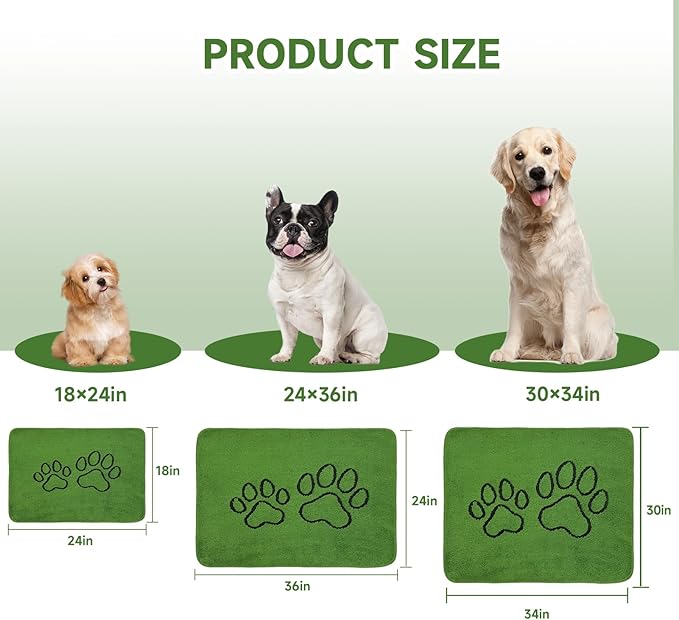 Homimp Washable Pee Pads for Dogs, 6 Pack Super Absorbent Reusable Puppy Pads, Green Long Wool Fake Grass for Potty Training, Upgrade Non-Slip and Leak-Proof,Floor, Couch, Bed, and Crate,Green 18"×24"