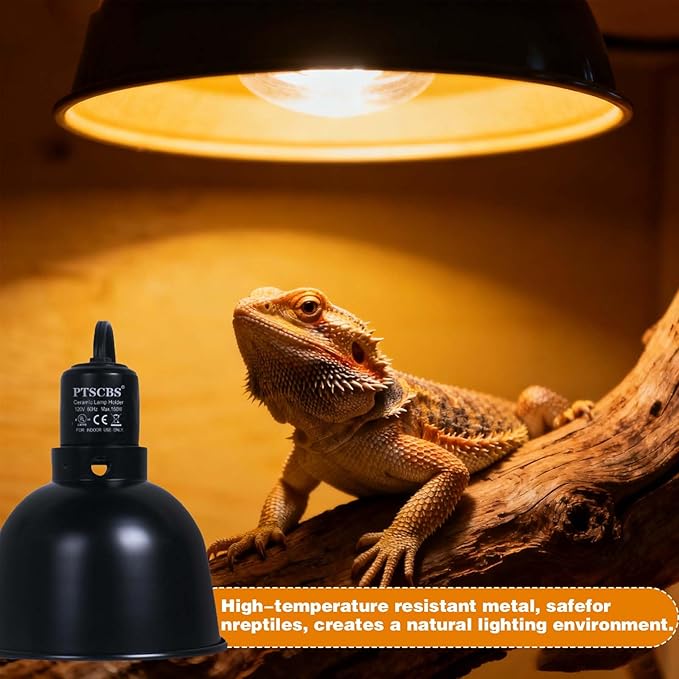 8.5-inch Standard lamp Dome for Reptile Heating Lamps, Object/Heat/Ceramic Heat emitters, up to 200W for Bearded Dragons, Turtles, Snakes and Lizards Lamps