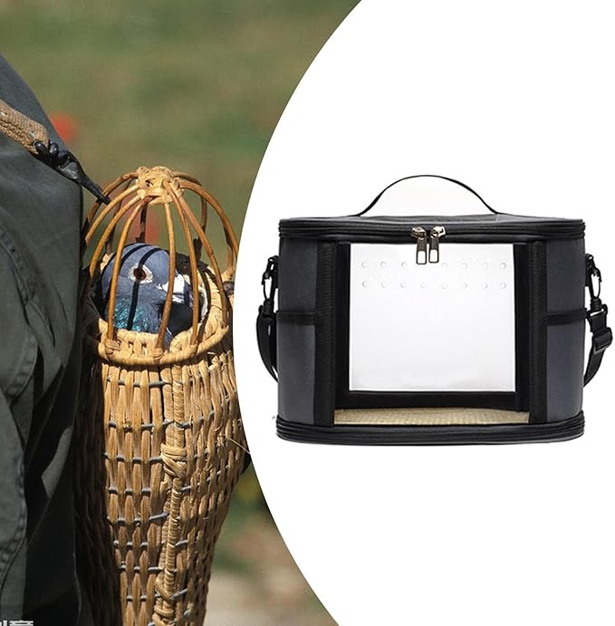 Portable Bird Carrier for Small Pets and Birds, Gray S